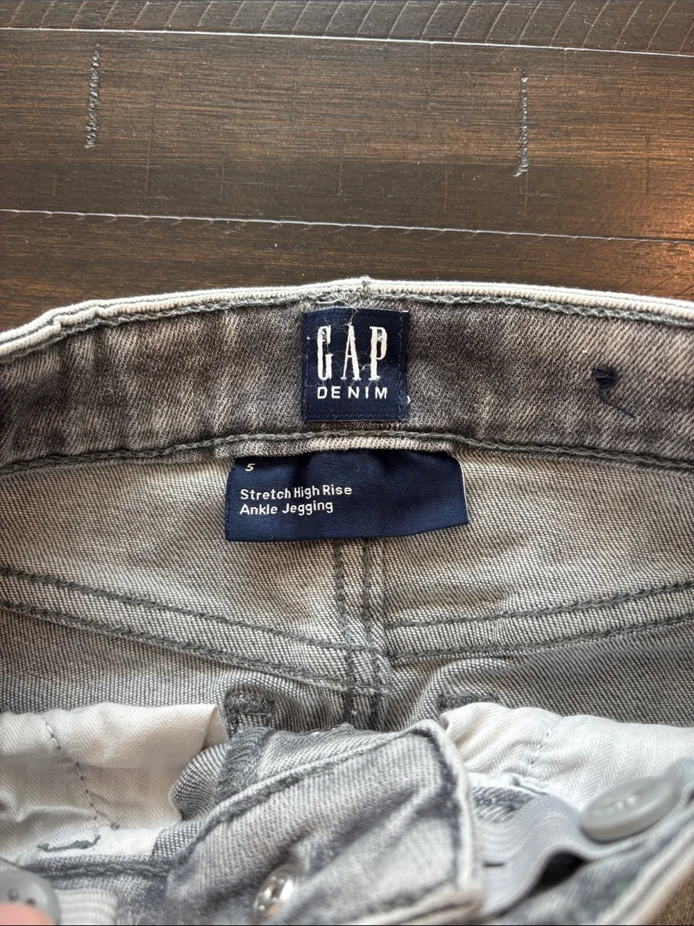 GAP Kids Light Gray Distressed Stretch High Rise Ankle Jegging